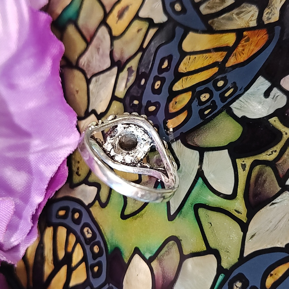 Labradorite Gemstone Silver Plated Ring - Size 6 3/4 - Picture 4 of 7